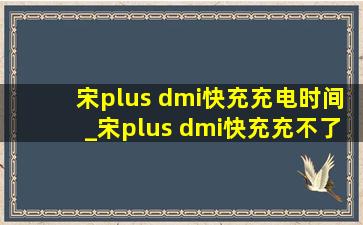 宋plus dmi快充充电时间_宋plus dmi快充充不了电